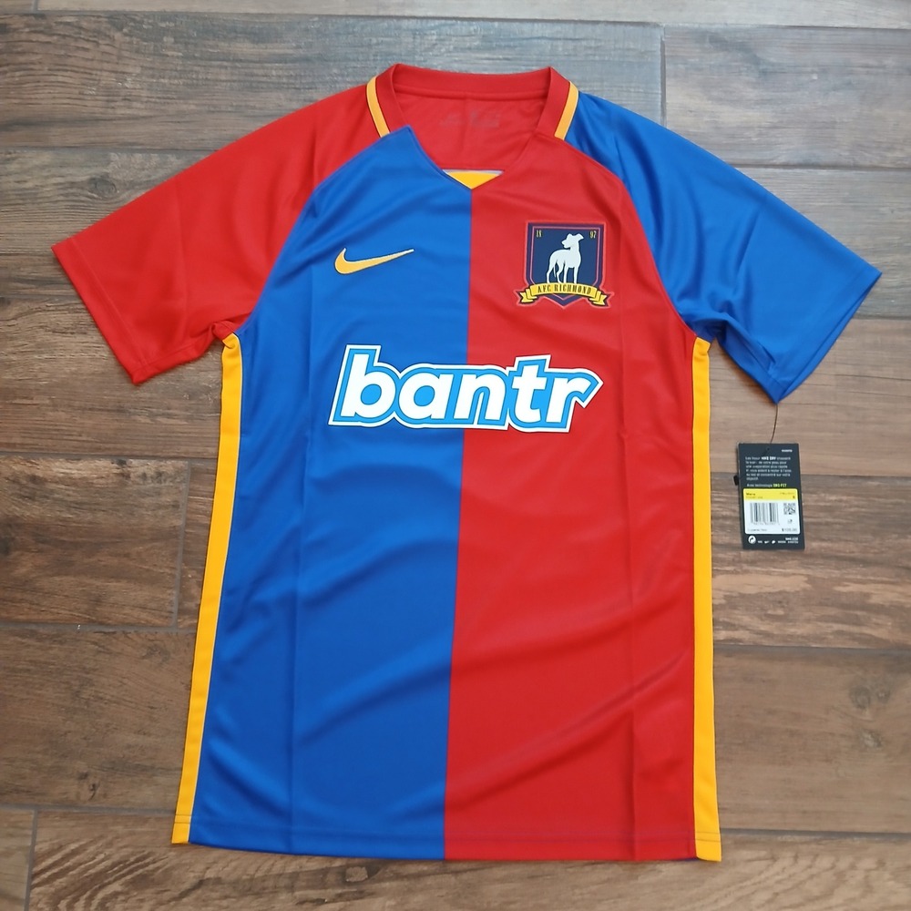 Nike AFC Richmond Ted Lasso Bantr Soccer Jersey Mens Small Blue Red FD2361-449